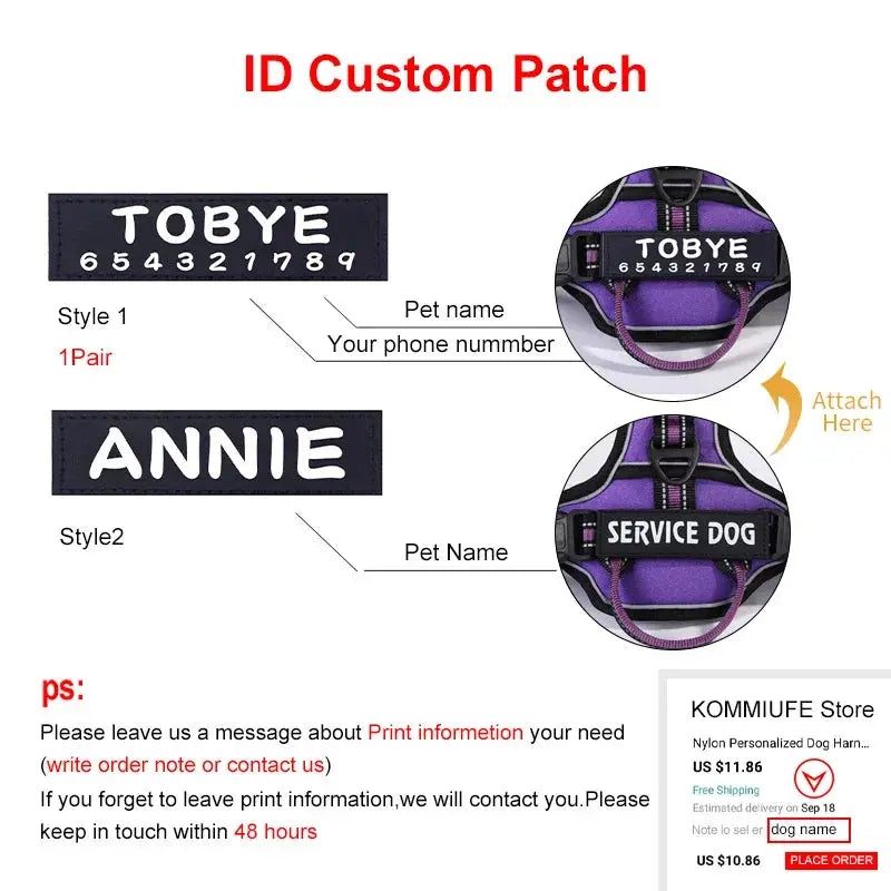 Nylon Adjustable Dog Harness KOMMILIFE Official Store