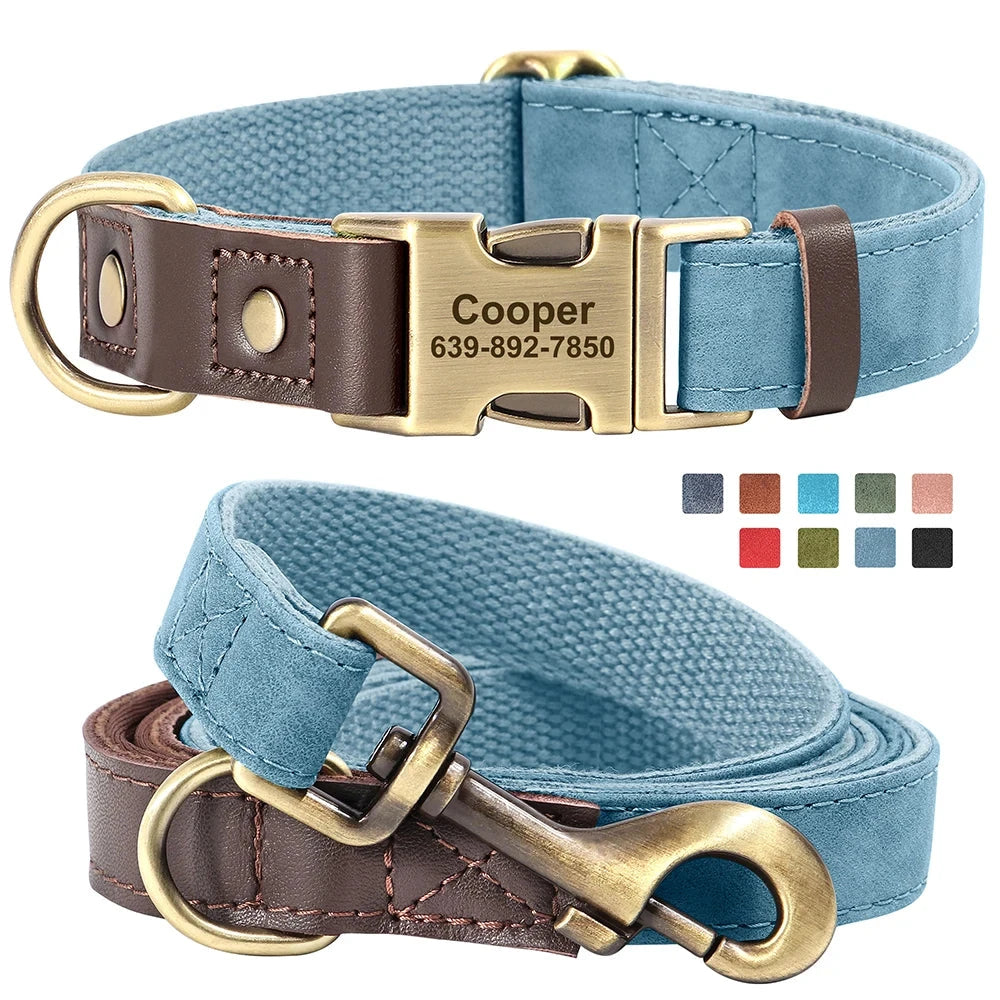 Personalized Dog Collar and leash David's Mall-Pet Products Supplier