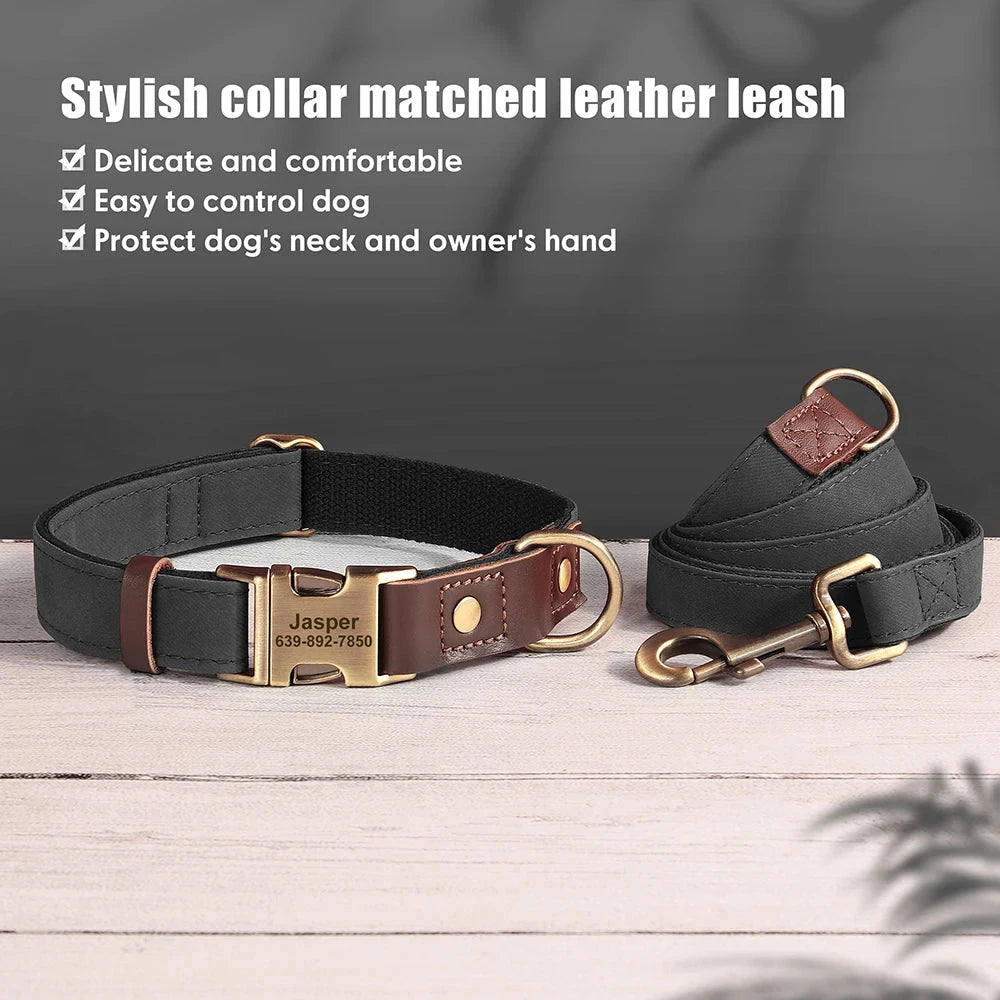 Personalized Dog Collar and leash David's Mall-Pet Products Supplier