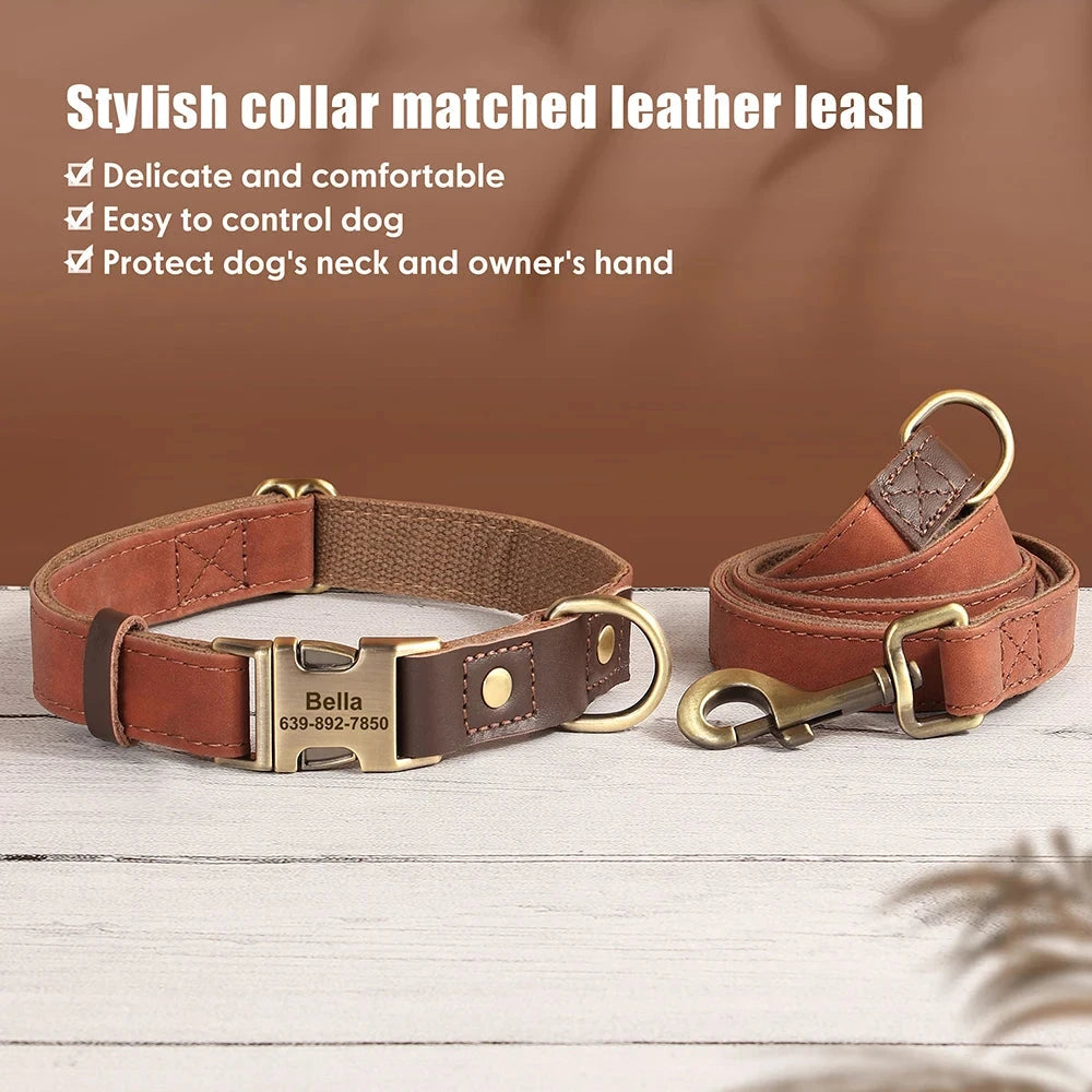 Personalized Dog Collar and leash David's Mall-Pet Products Supplier