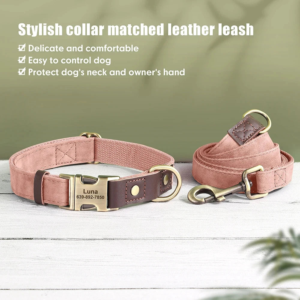 Personalized Dog Collar and leash David's Mall-Pet Products Supplier
