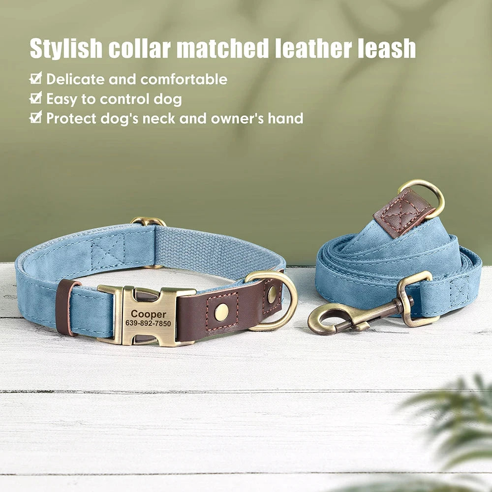 Personalized Dog Collar and leash David's Mall-Pet Products Supplier