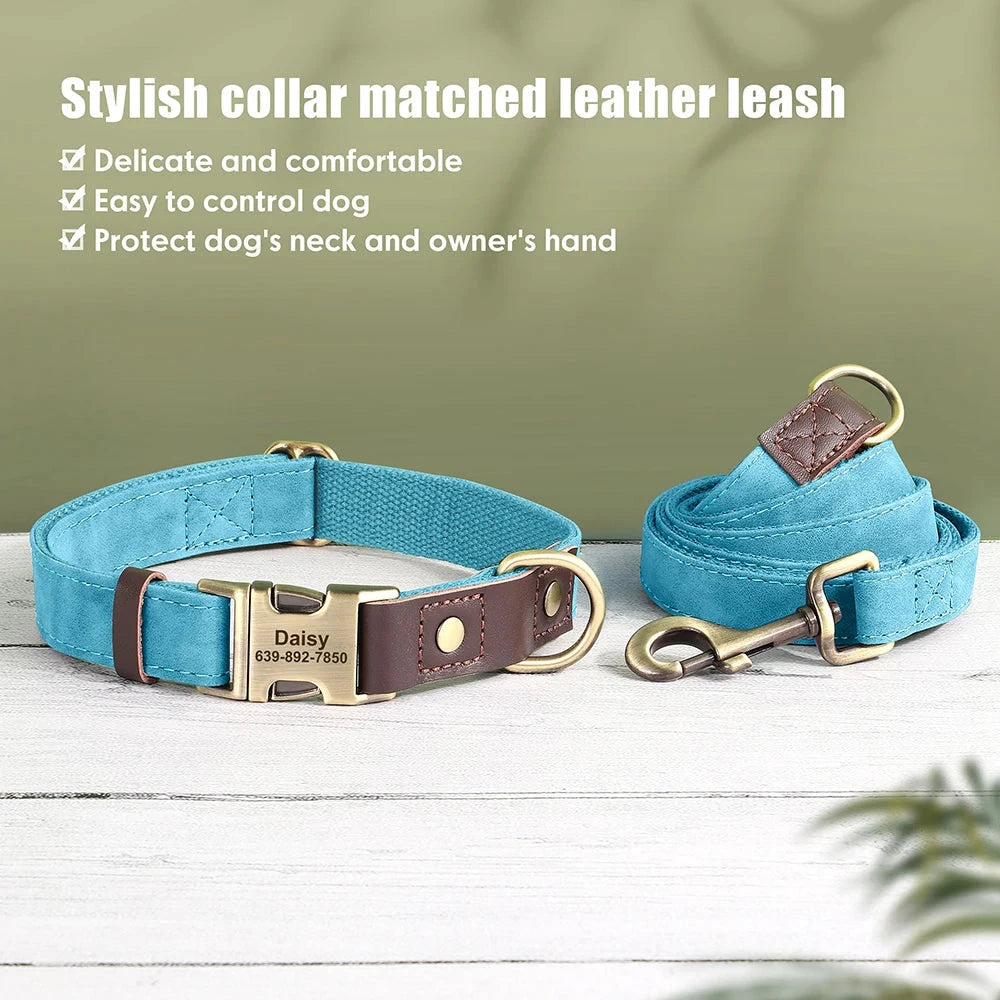 Personalized Dog Collar and leash David's Mall-Pet Products Supplier