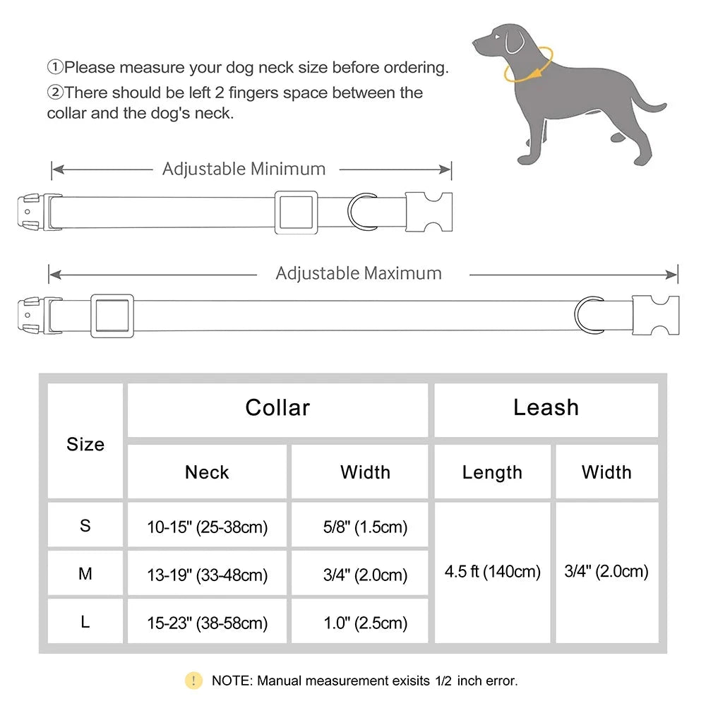 Personalized Dog Collar and leash David's Mall-Pet Products Supplier